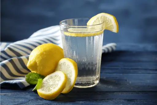 Lemon water in glass