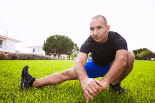 An old man doing exercise