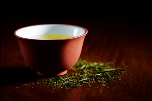 Green tea in a bowl