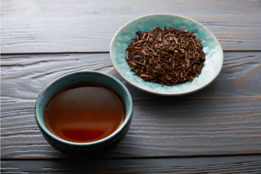 Kukicha green tea served in bowl