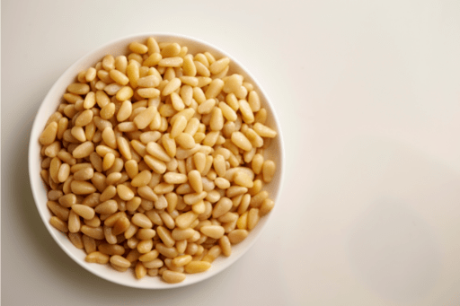 Pine nuts in plate