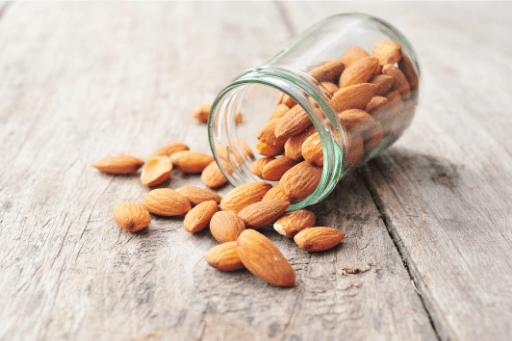 Almonds in jar