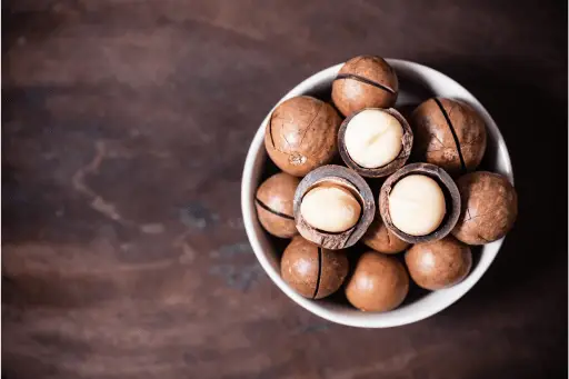 Macadamia nuts in a bowl
