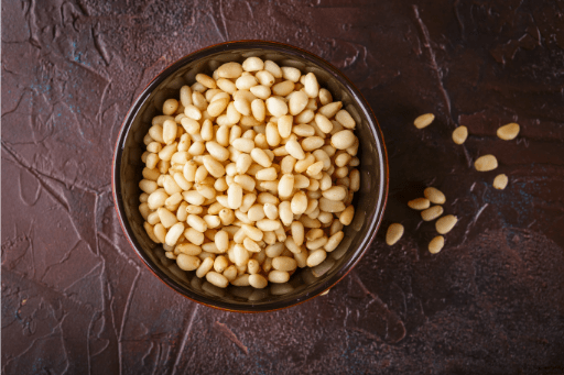 Pine nuts in bowl