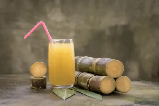Sugarcane juice in glass