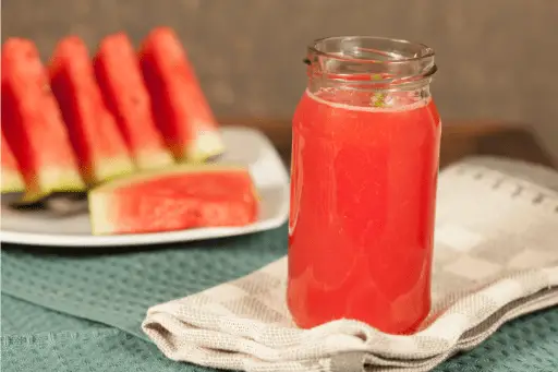 Watermelon juice in glass jar