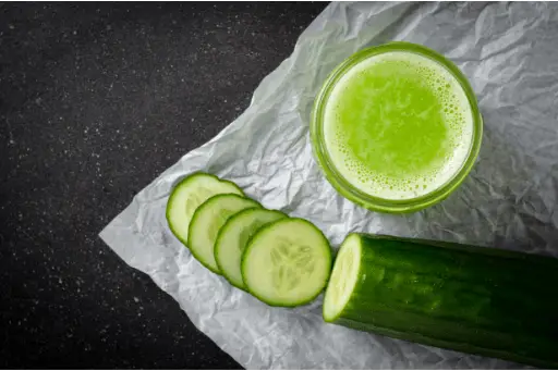 Cucumber juice in glass