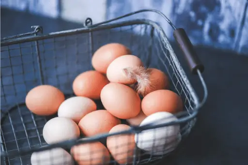 Eggs in the metal basket