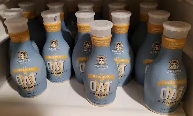 Bottles of Califia Farms oatmilk